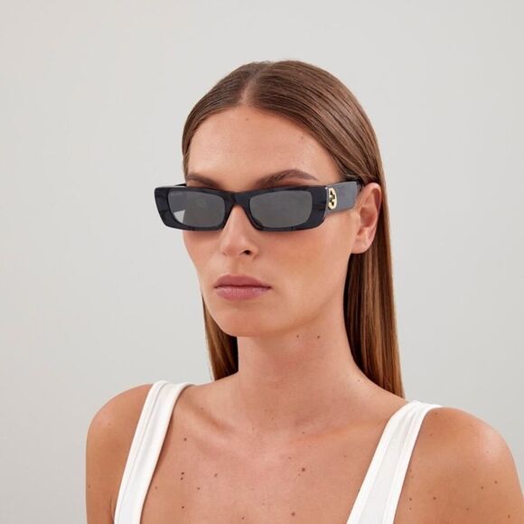 NEW Gucci Sunglasses GG0516S 013 Black Havana / Silver Mirror Women